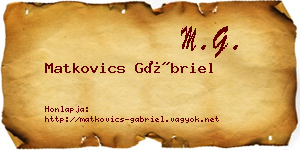 Matkovics Gábriel névjegykártya